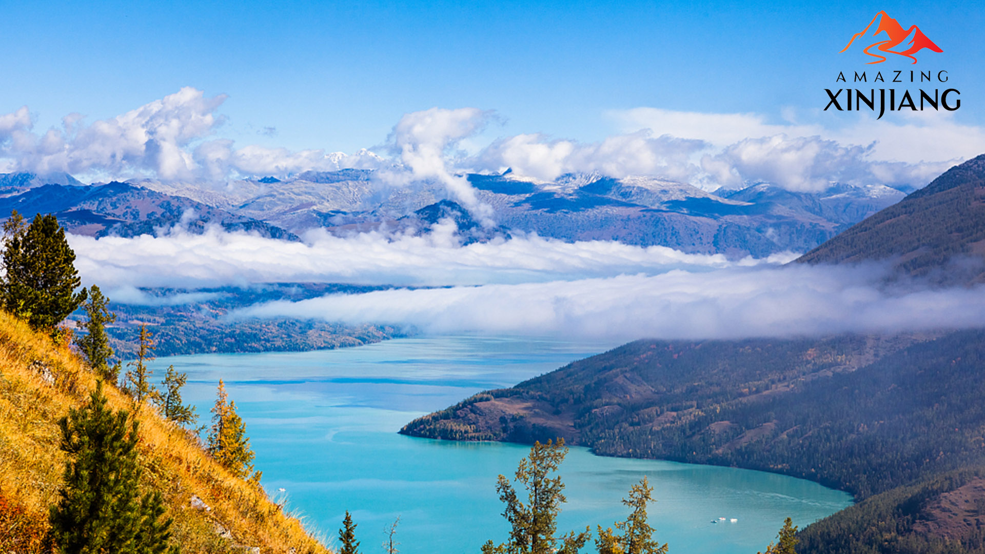 A scenic view of altay kanas lake