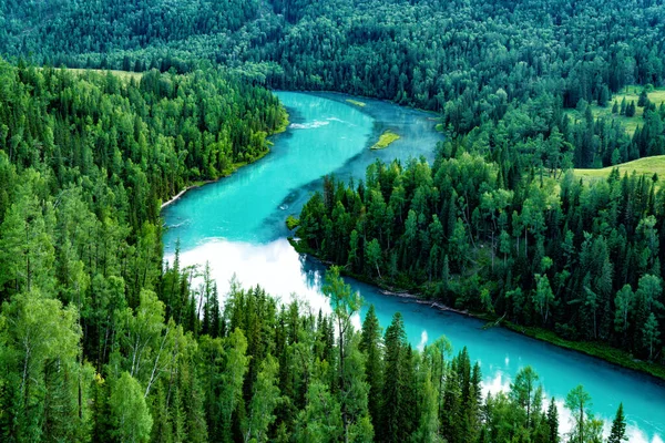 A scenic view of altay kanas lake