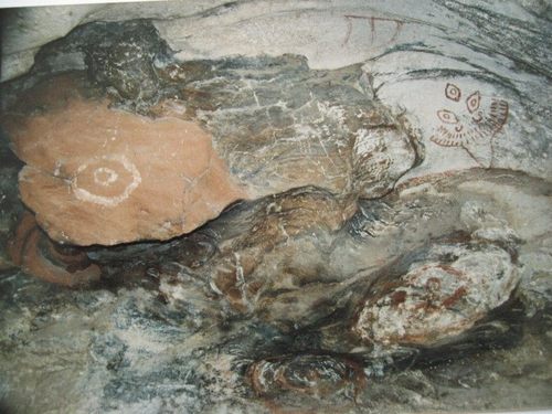 A scenic view of altay rock paintings
