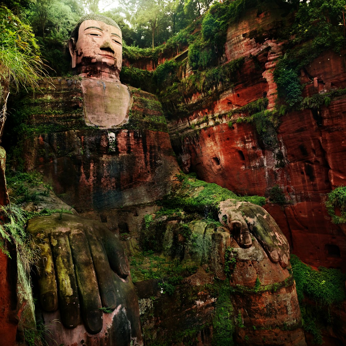 A scenic view of ancient tombs in fuyang