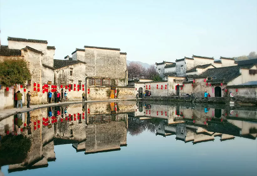 A scenic view of ancient villages in southern anhui xidi hongcun