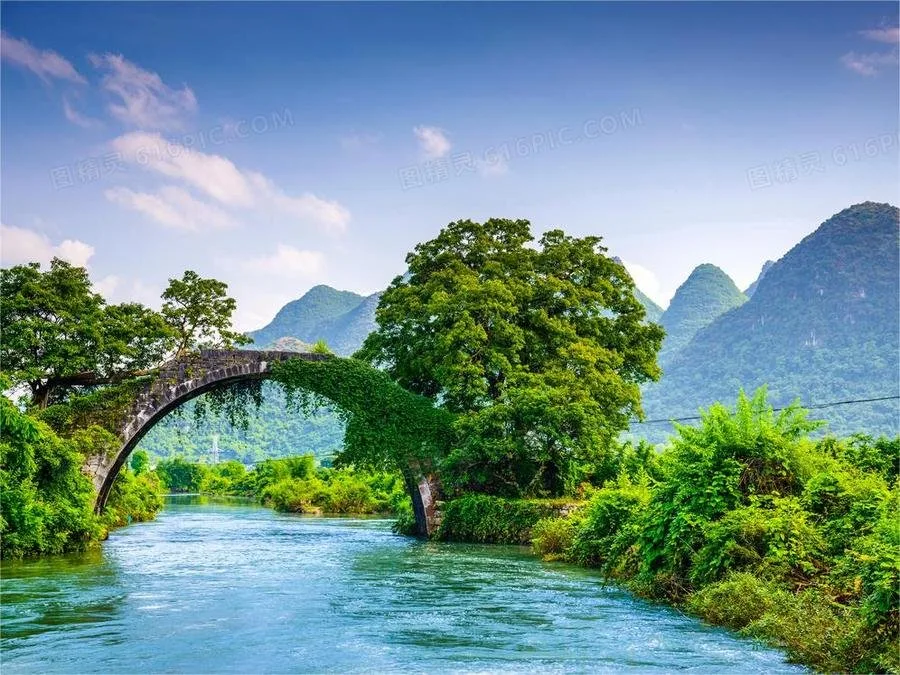 A scenic view of anzhou luojiang ancient bridge
