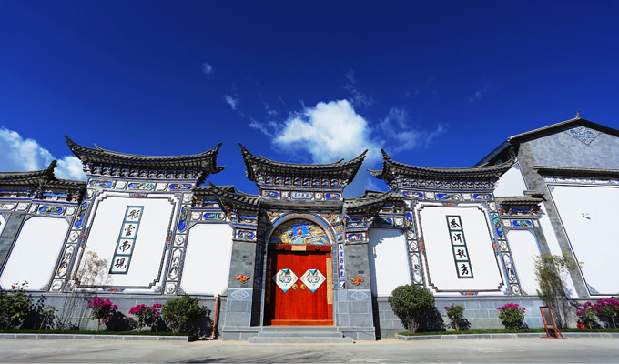 A scenic view of bai people ancestral temple
