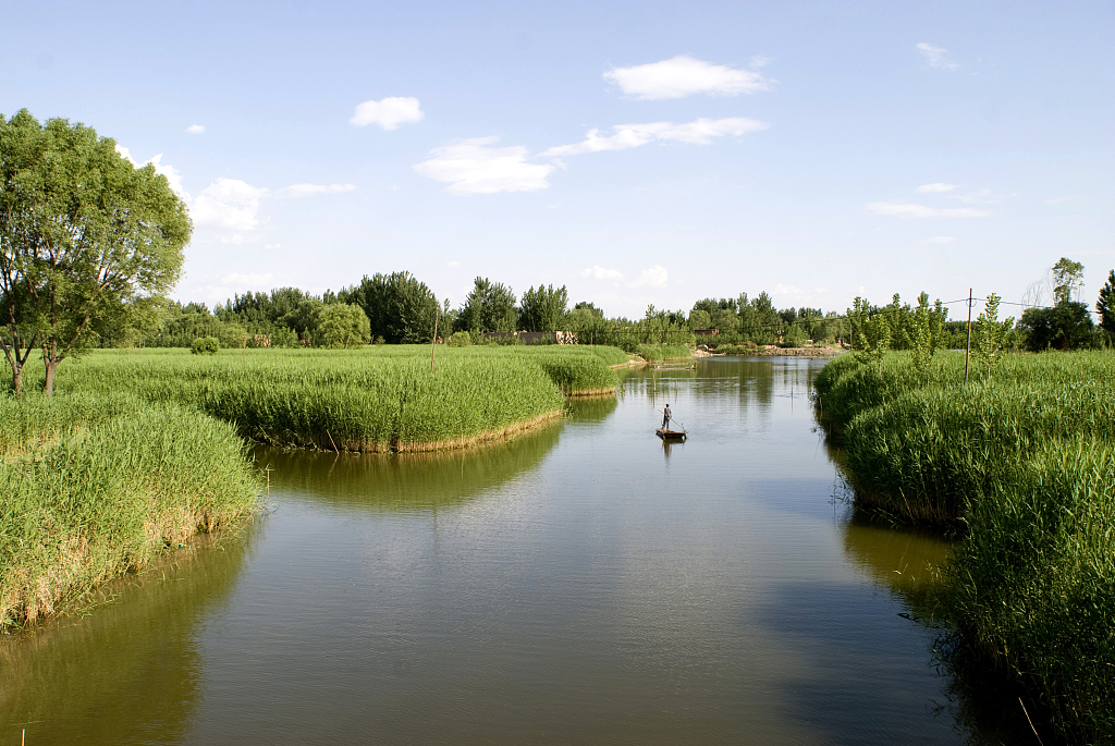 A scenic view of Baiyangdian Lake