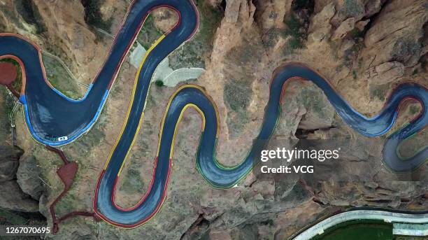 A scenic view of baiyin yellow river stone forest