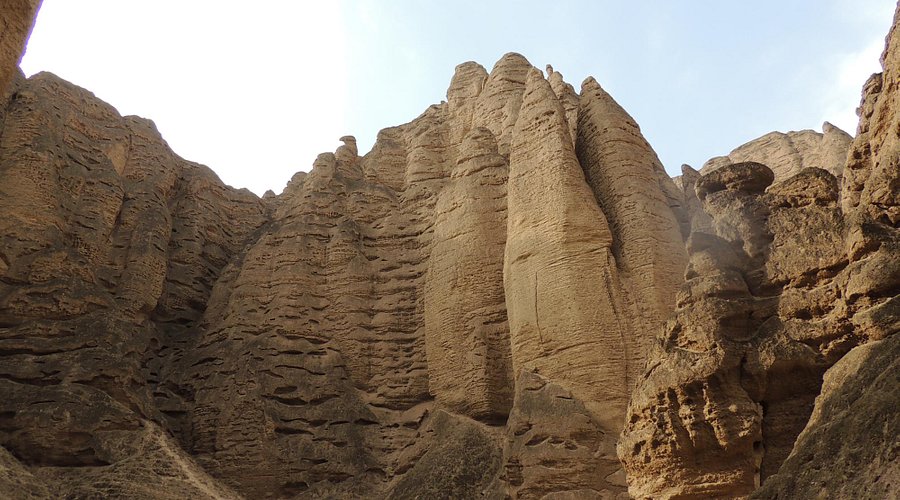 A scenic view of baiyin yellow river stone forest
