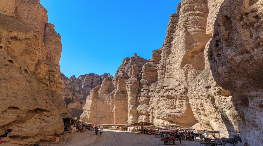 A scenic view of baiyin yellow river stone forest