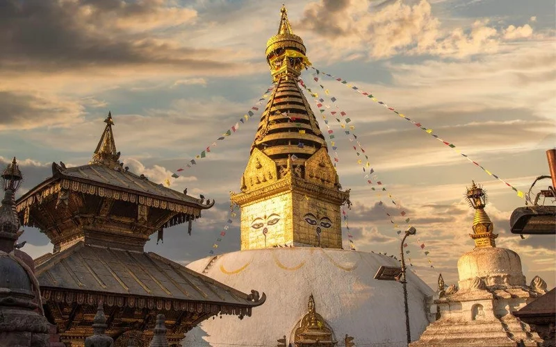 A scenic view of Bohaishen Temple