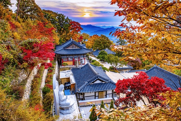 A scenic view of Bohaishen Temple