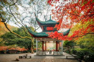A scenic view of Changsha Yuelu Mountain Orange Isle