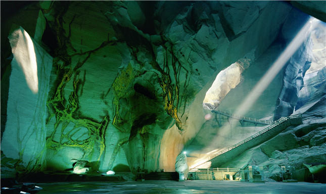A scenic view of changyu cave heaven