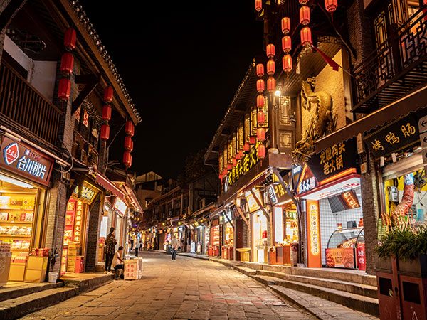 A scenic view of ciqikou_ancient_town