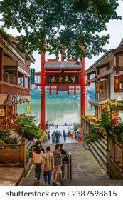 A scenic view of ciqikou_ancient_town