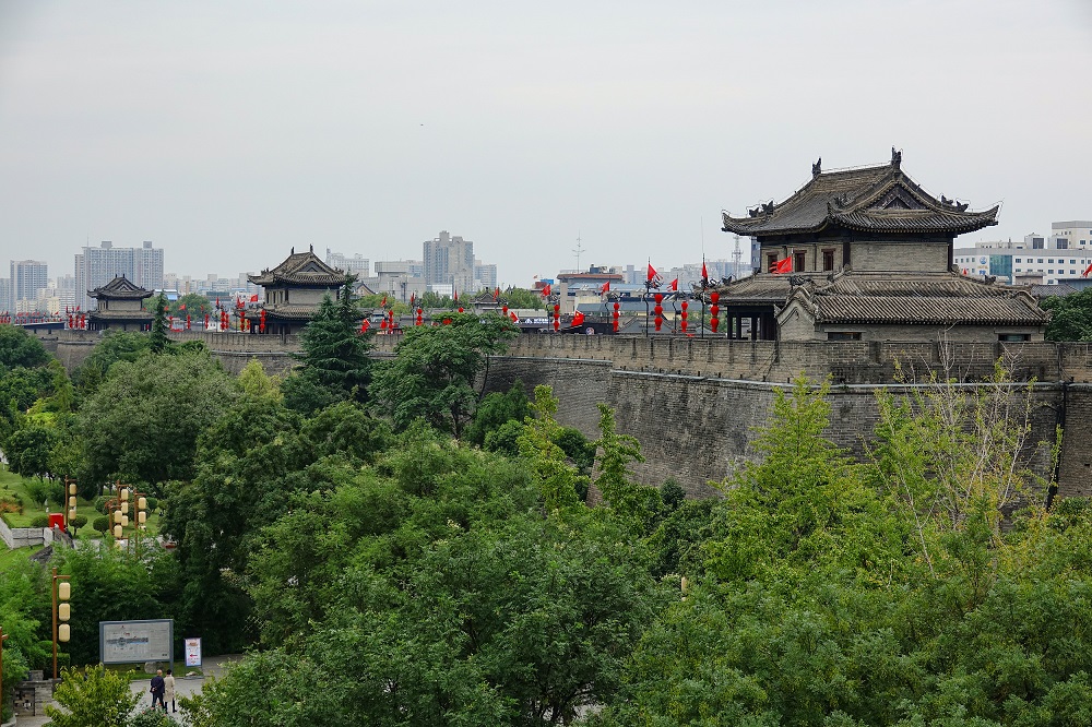 A scenic view of city_wall_stele_forest_historical_and_cultural_scenic_area