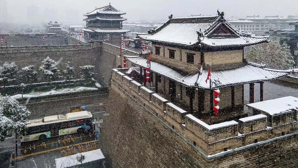 A scenic view of city_wall_stele_forest_historical_and_cultural_scenic_area