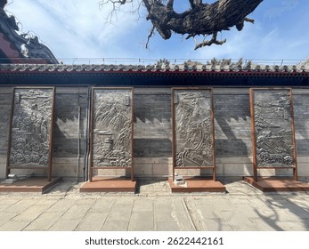 A scenic view of city_wall_stele_forest_historical_and_cultural_scenic_area