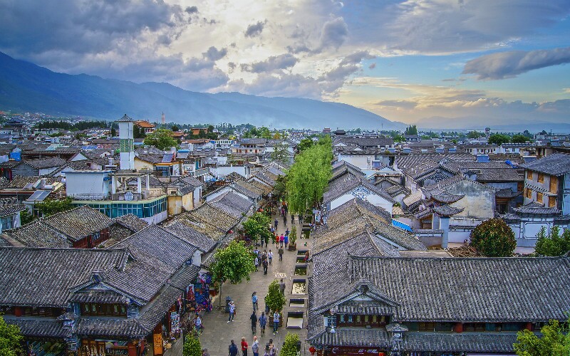 A scenic view of dali ancient city
