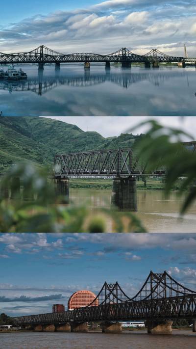 A scenic view of dandong_yalu_river_broken_bridge