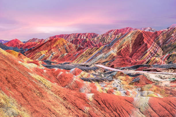 A scenic view of danxia mountain