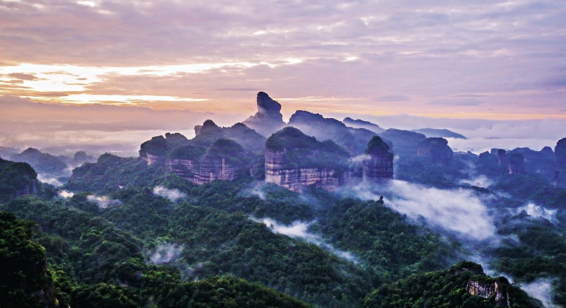 A scenic view of danxia mountain
