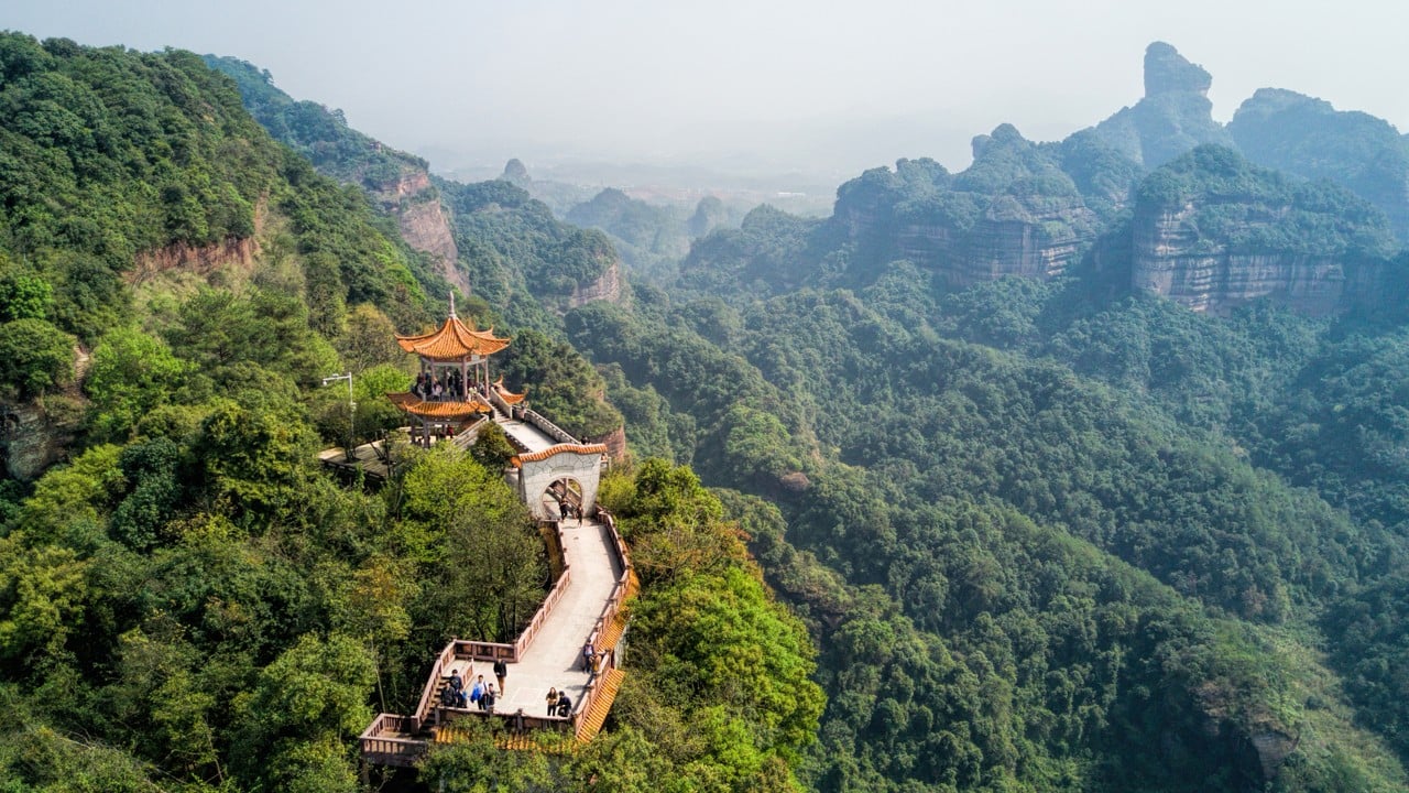 A scenic view of danxia valley