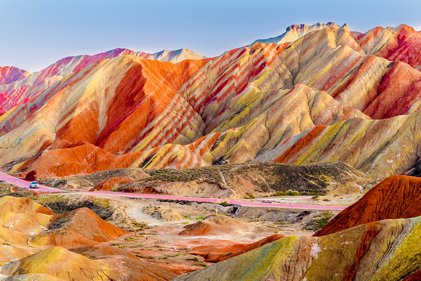 A scenic view of danxia valley