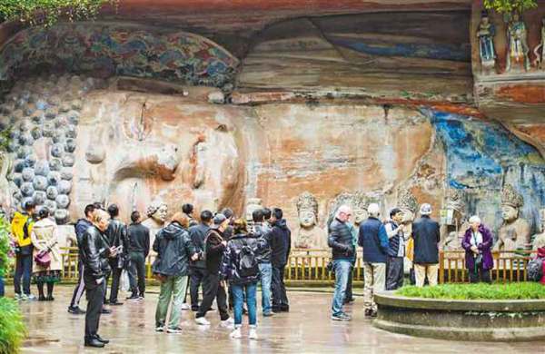 A scenic view of dazu_rock_carvings