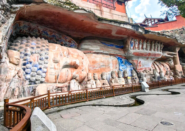 A scenic view of dazu_rock_carvings