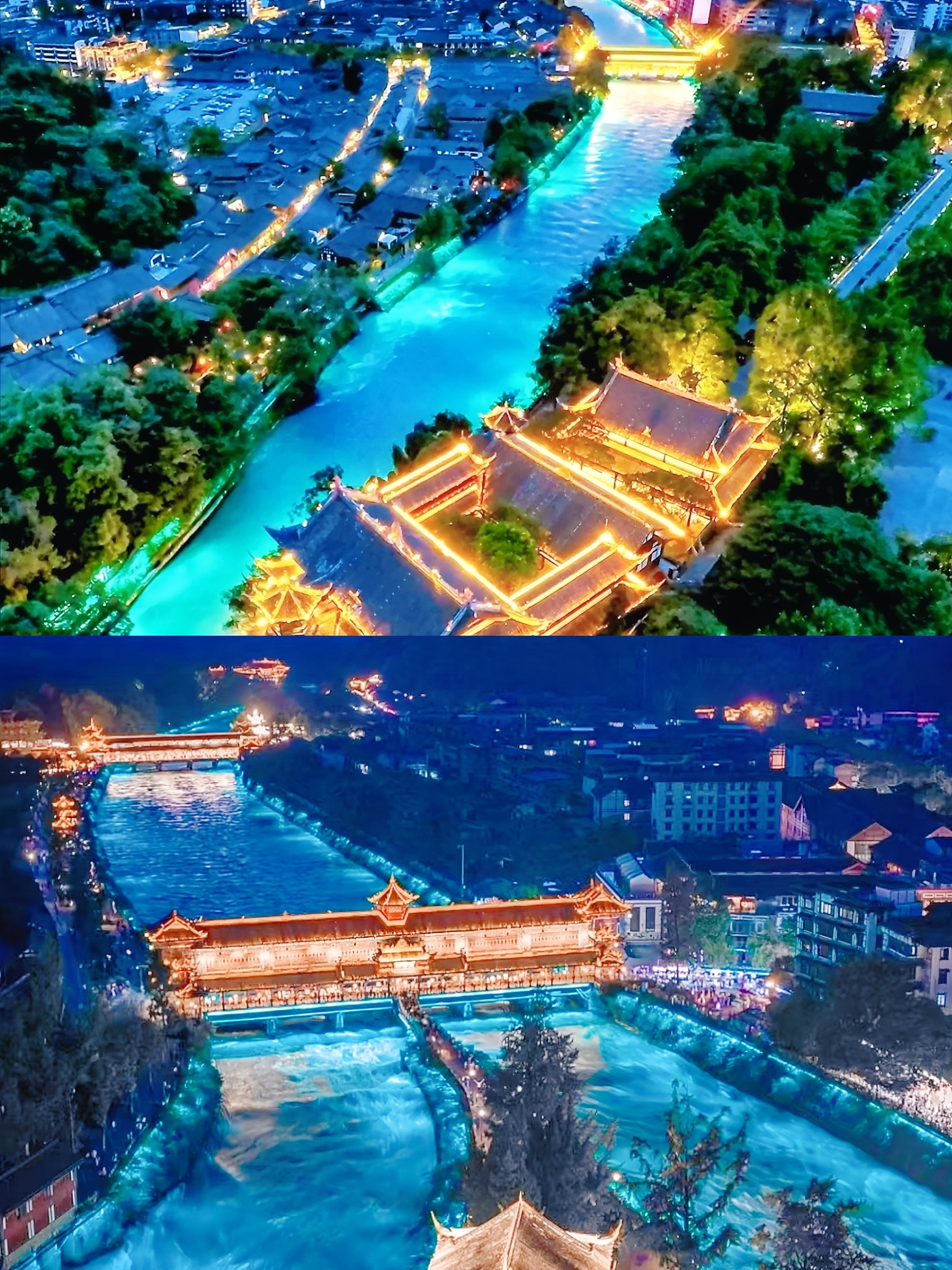 A scenic view of dujiangyan irrigation system