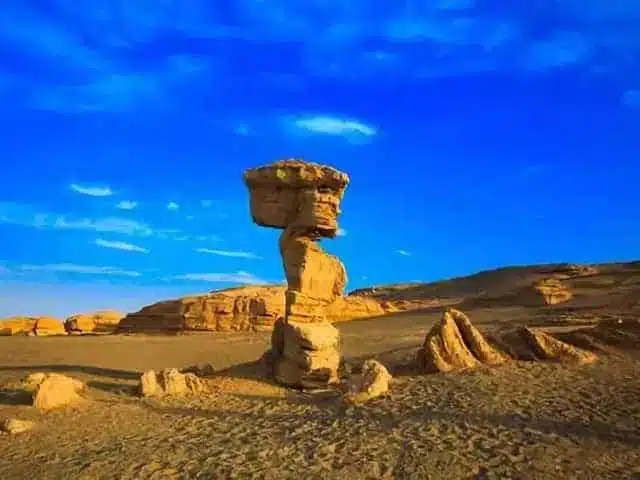 A scenic view of dunhuang yardang national geopark