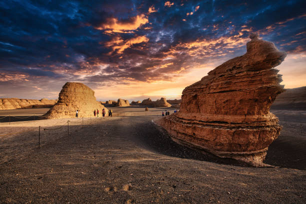 A scenic view of dunhuang yardang national geopark