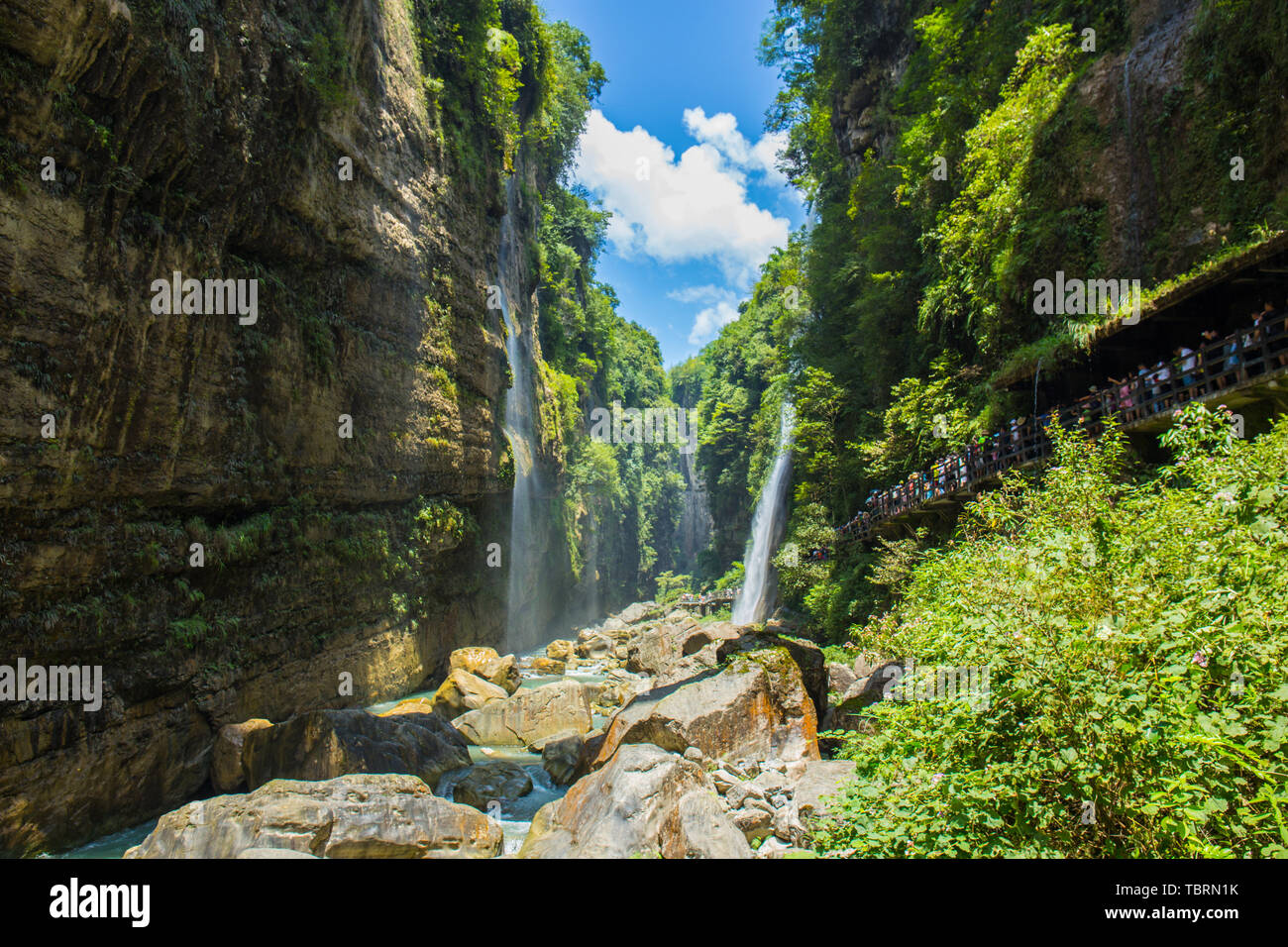 A scenic view of Enshi Grand Canyon