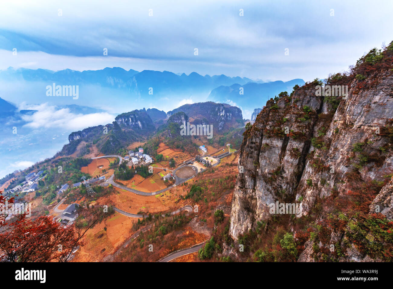 A scenic view of Enshi Grand Canyon