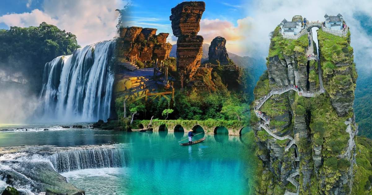 A scenic view of fanjing mountain