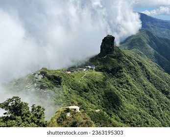 A scenic view of fanjing mountain