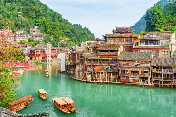 A scenic view of Fenghuang Ancient City