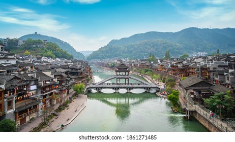 A scenic view of fengwei ancient town