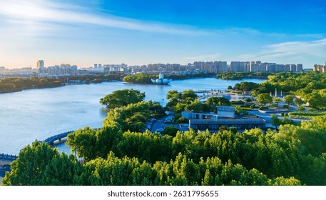 A scenic view of fengxiang_east_lake_scenic_area