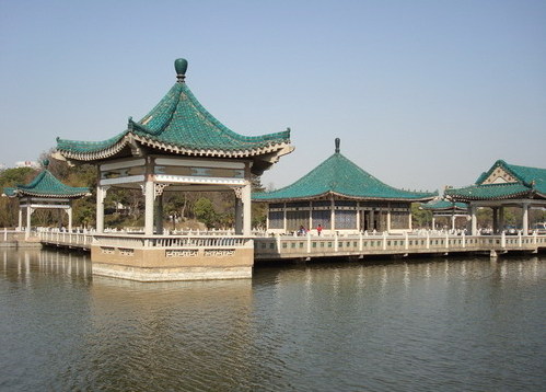 A scenic view of fengxiang_east_lake_scenic_area