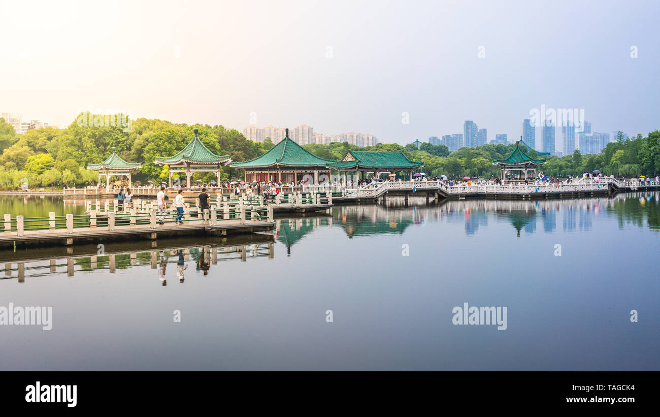 A scenic view of fengxiang_east_lake_scenic_area