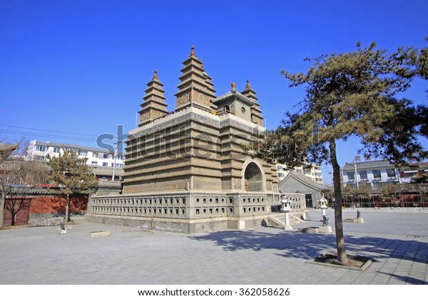A scenic view of five_pagoda_temple_hohhot