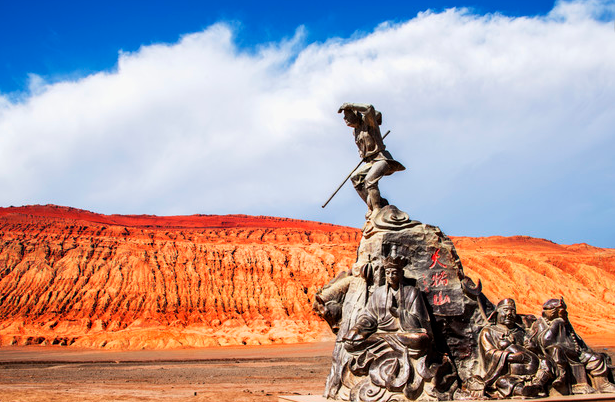 A scenic view of flaming mountain turpan