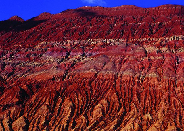 A scenic view of flaming mountain turpan
