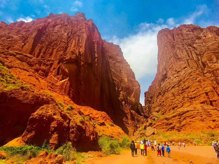 A scenic view of flaming mountain turpan