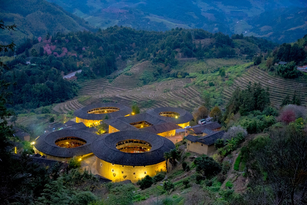 A scenic view of fujian tulou