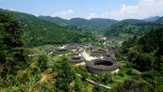 A scenic view of fujian tulou