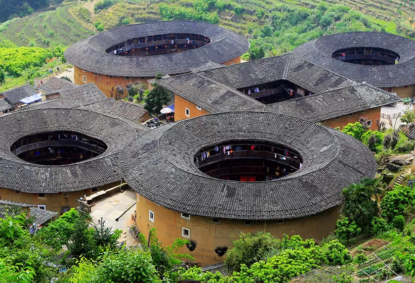 A scenic view of fujian tulou