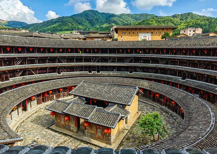 A scenic view of fujian tulou