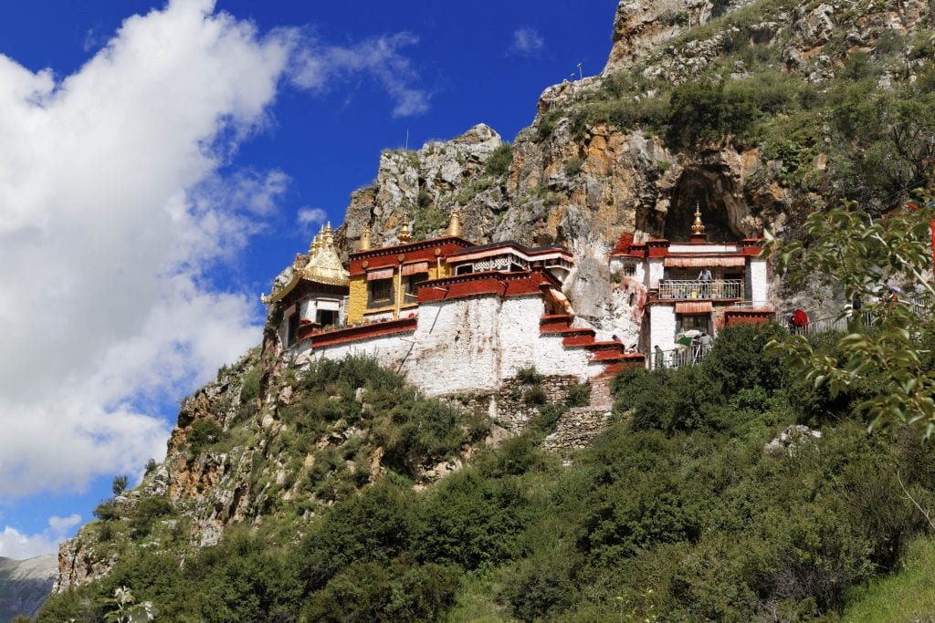 A scenic view of ganden monastery complex