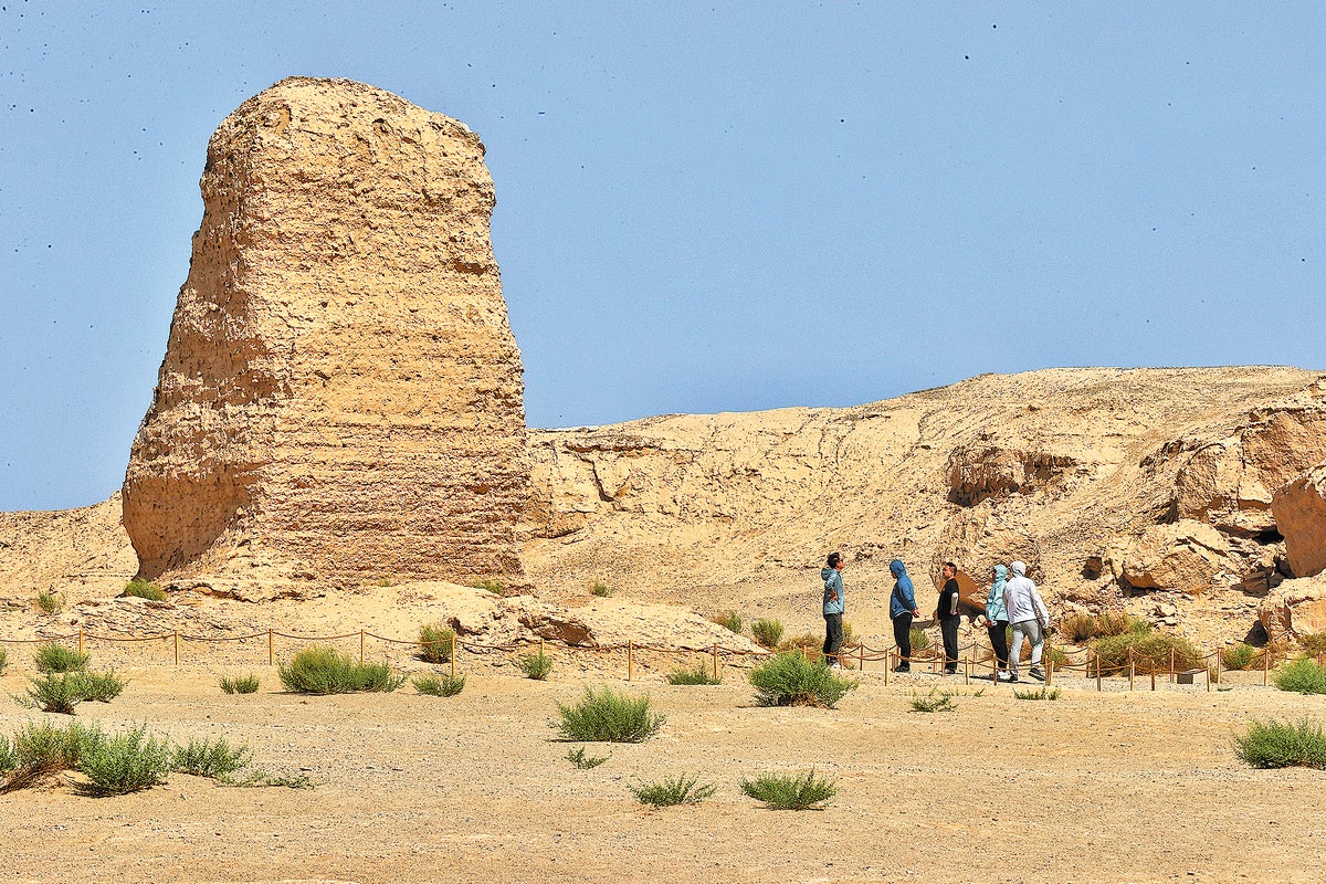A scenic view of gansu great wall beacon towers